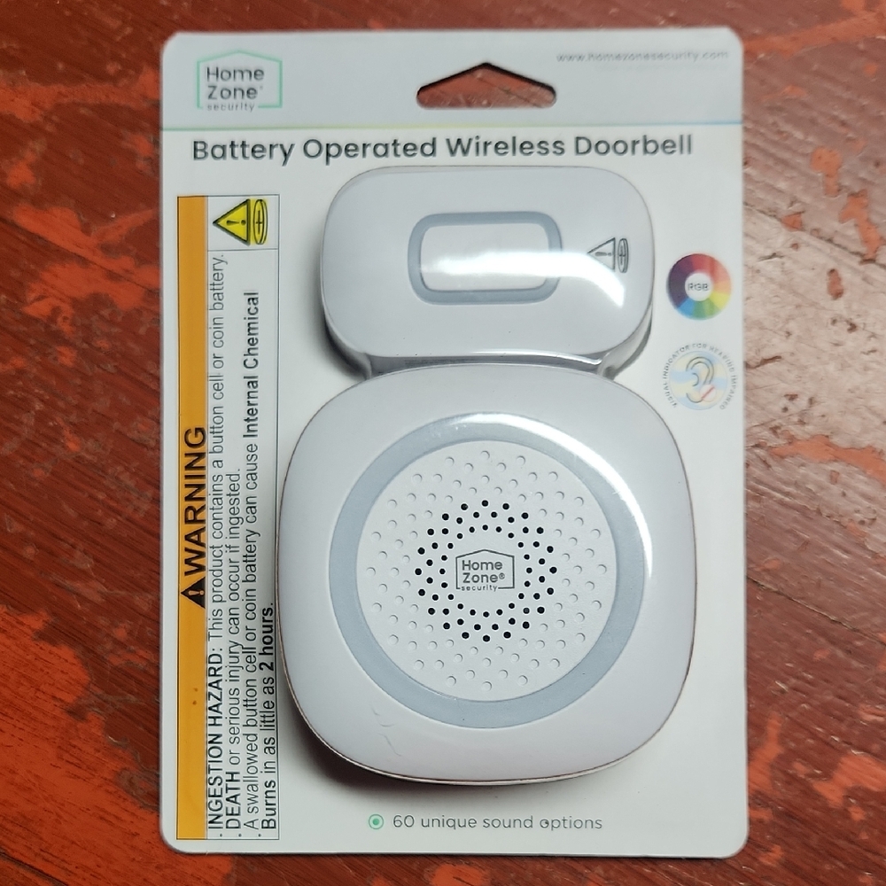 White Battery Operated Wireless Doorbell